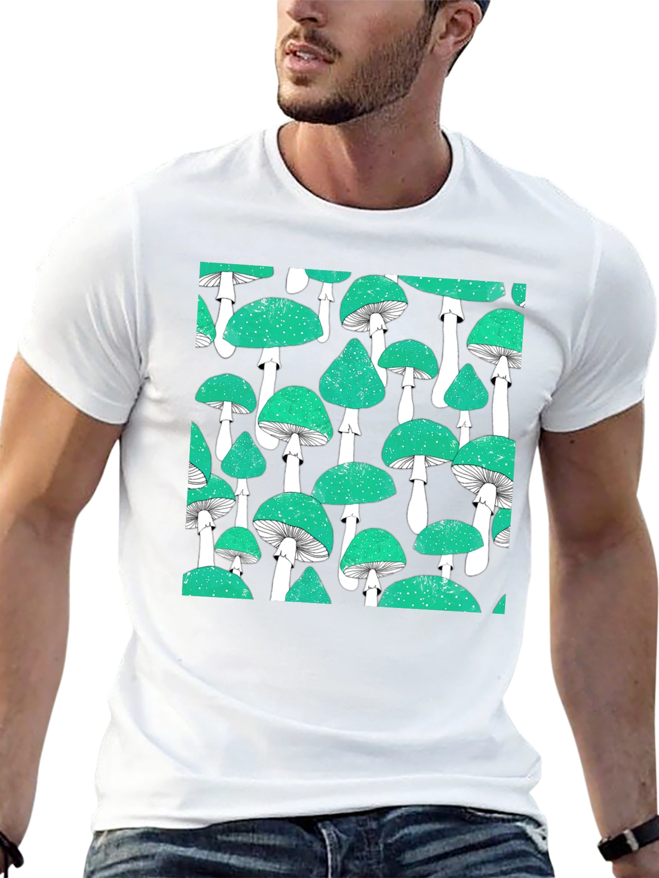 Mushroom Patterned T-Shirt