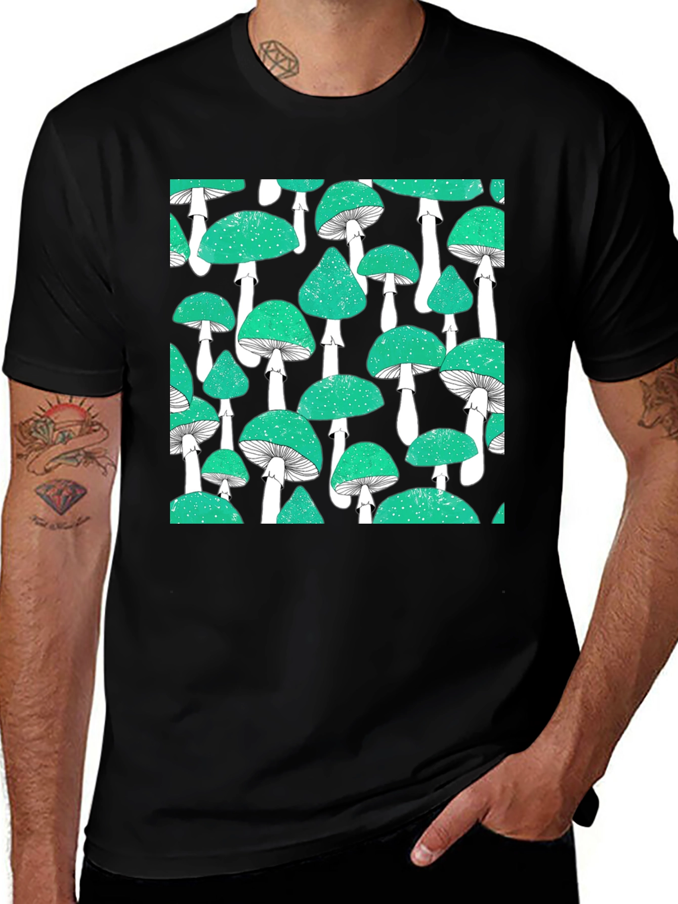 Mushroom Patterned T-Shirt