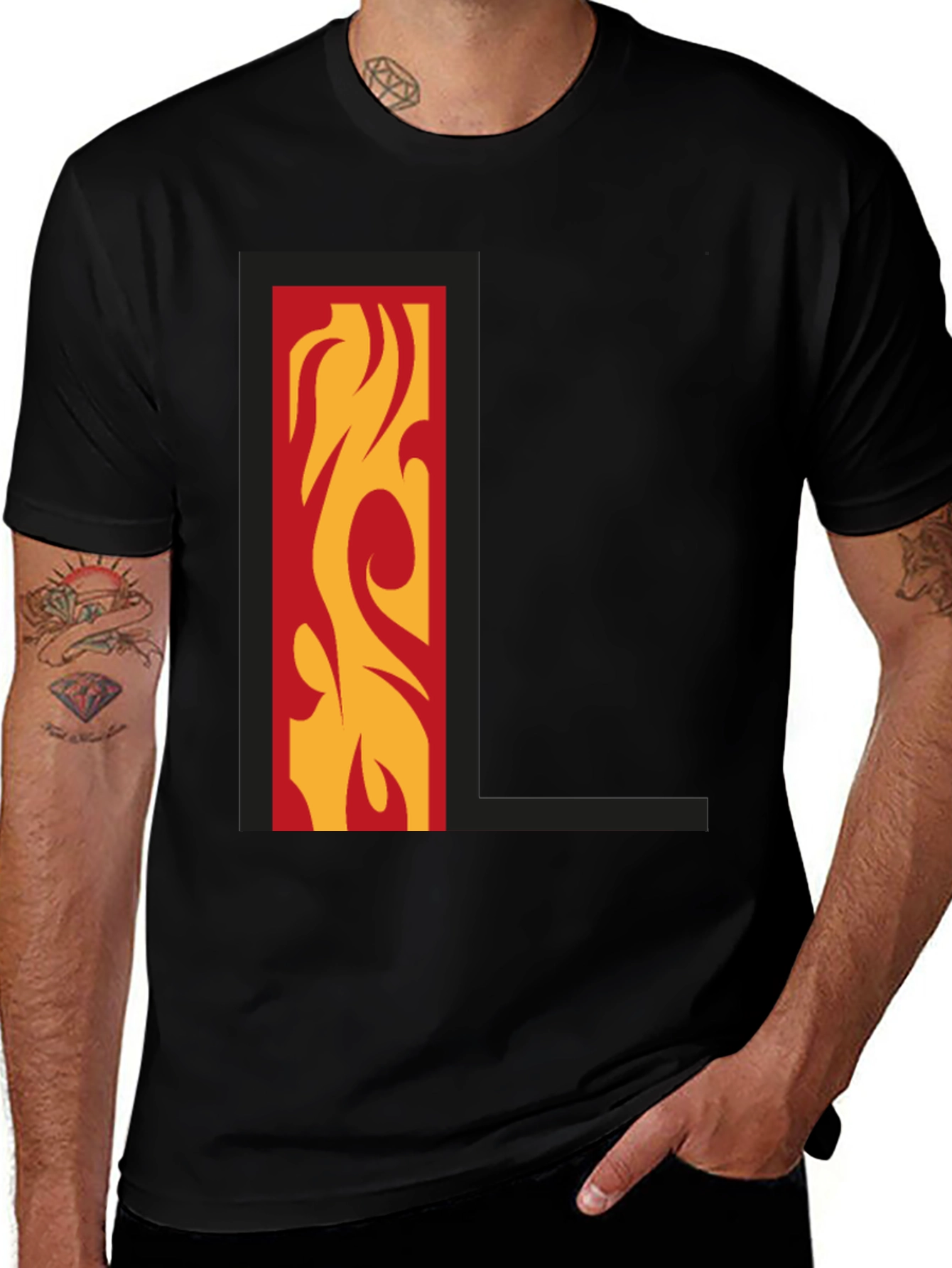 Fiery L Graphic Tee - Bold Style!