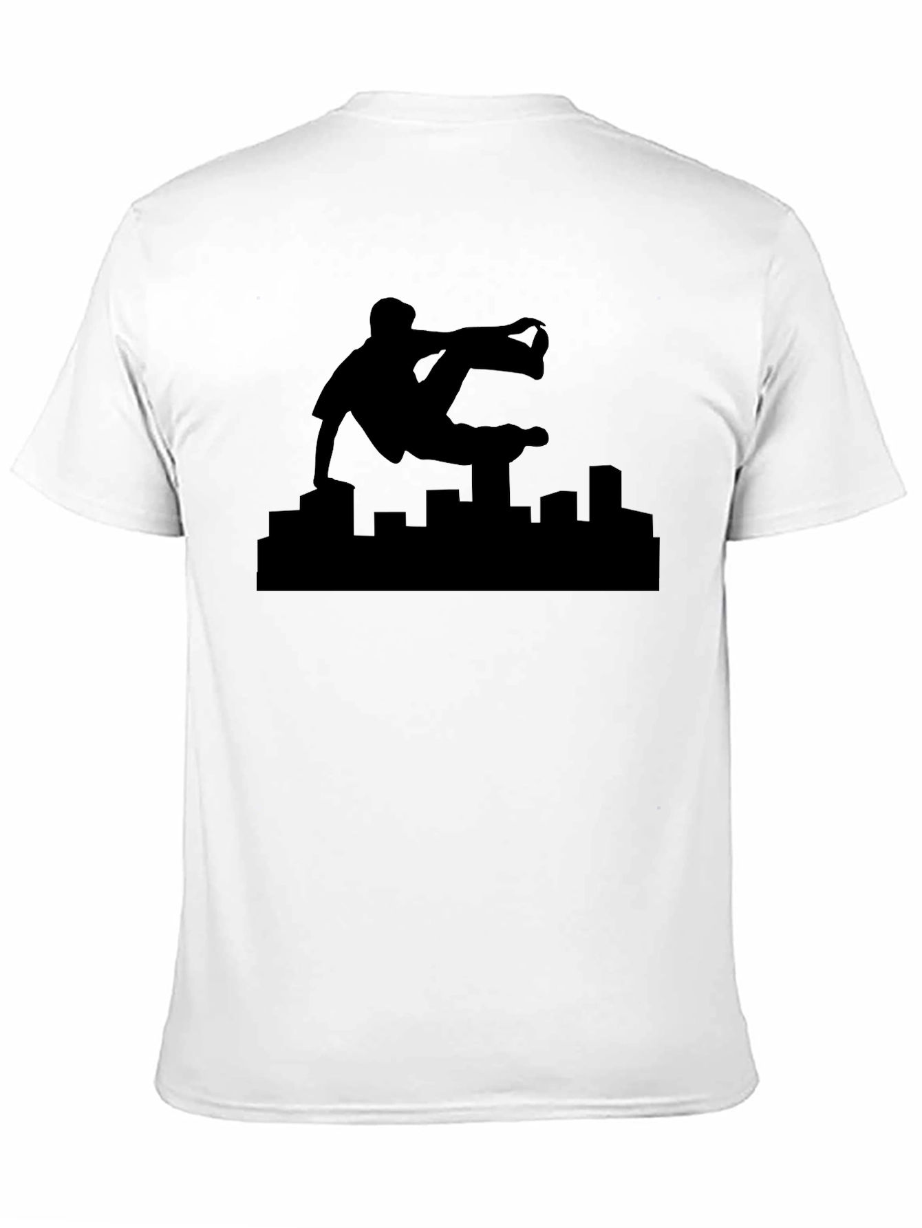 Parkour Silhouette Black Graphic Tee