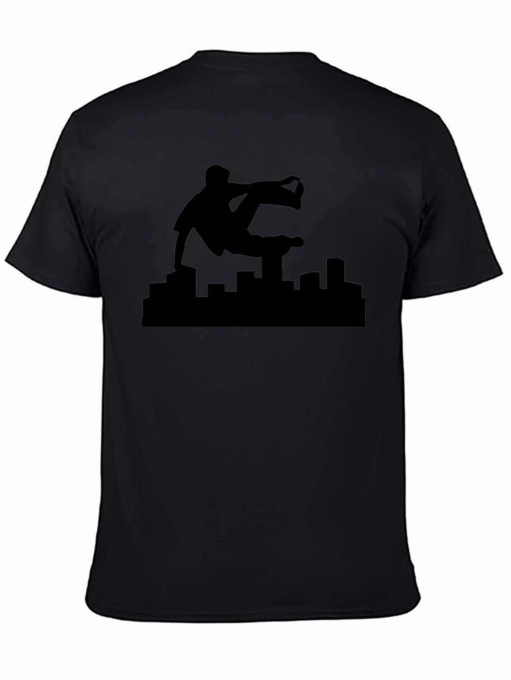 Parkour Silhouette Black Graphic Tee