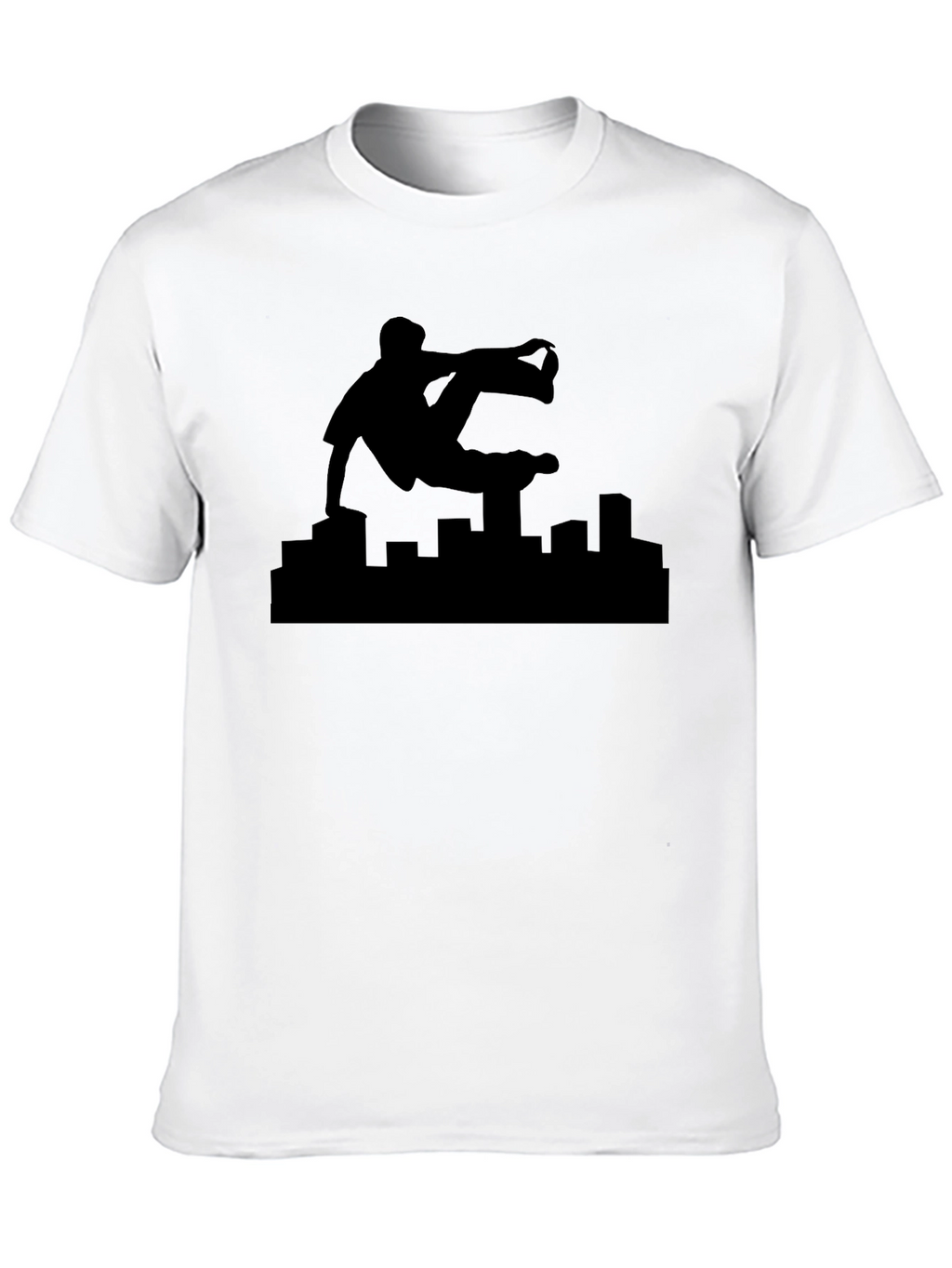 Parkour Silhouette Black Graphic Tee