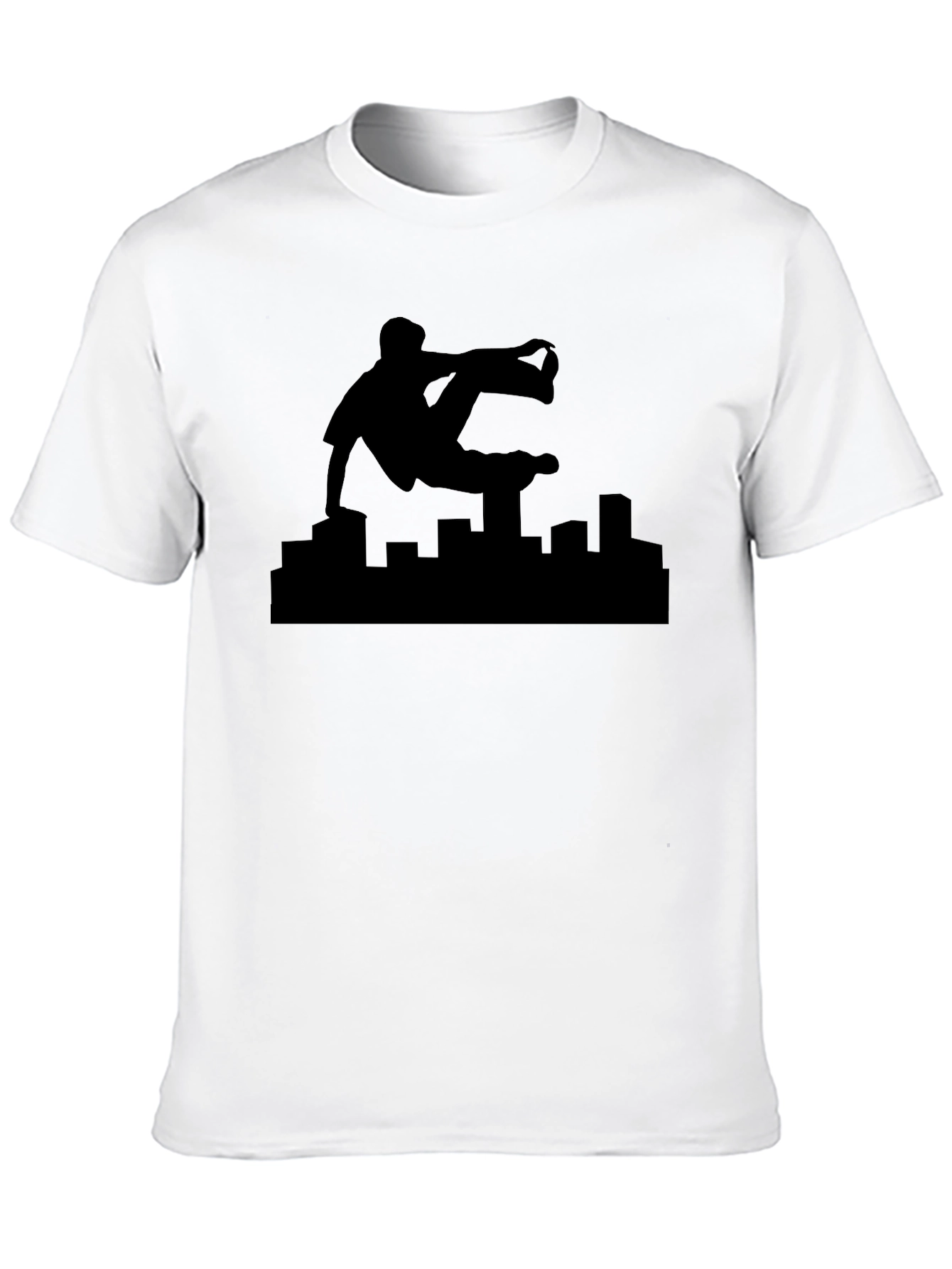 Parkour Silhouette Black Graphic Tee