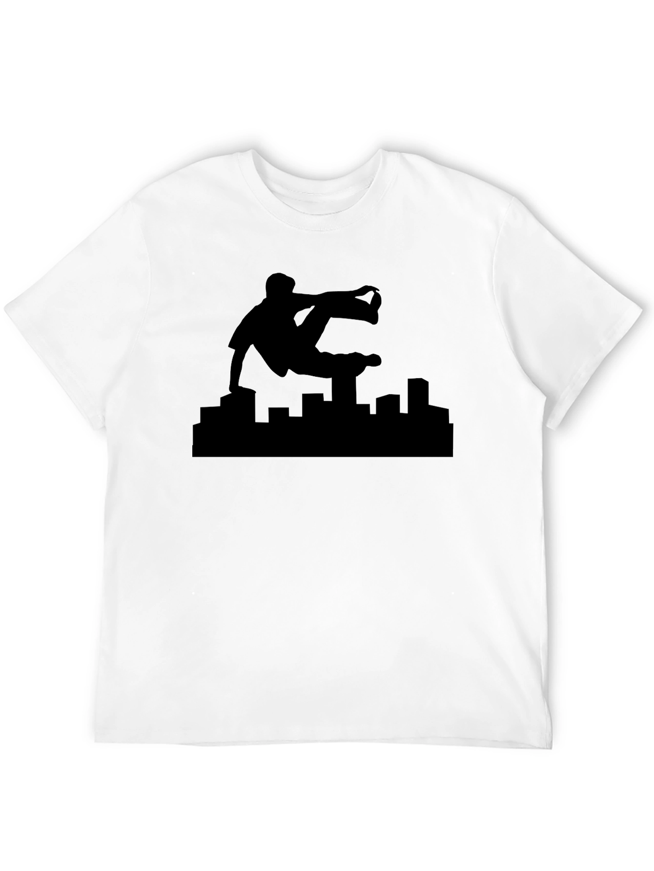 Parkour Silhouette Black Graphic Tee