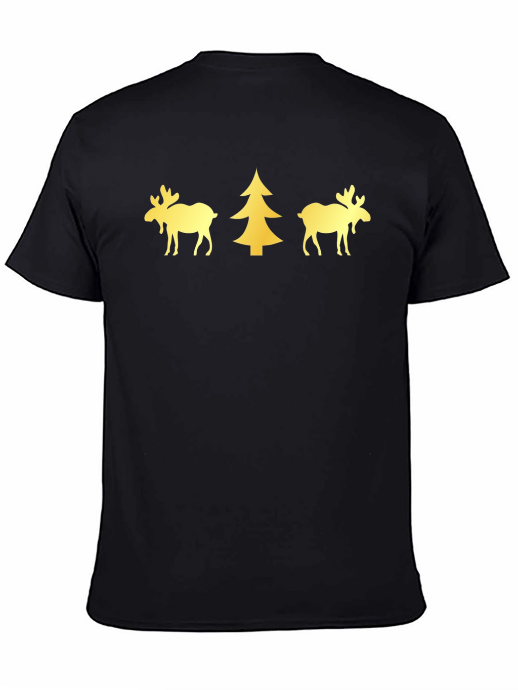 Festive Moose & Tree Graphic Tee - Black
