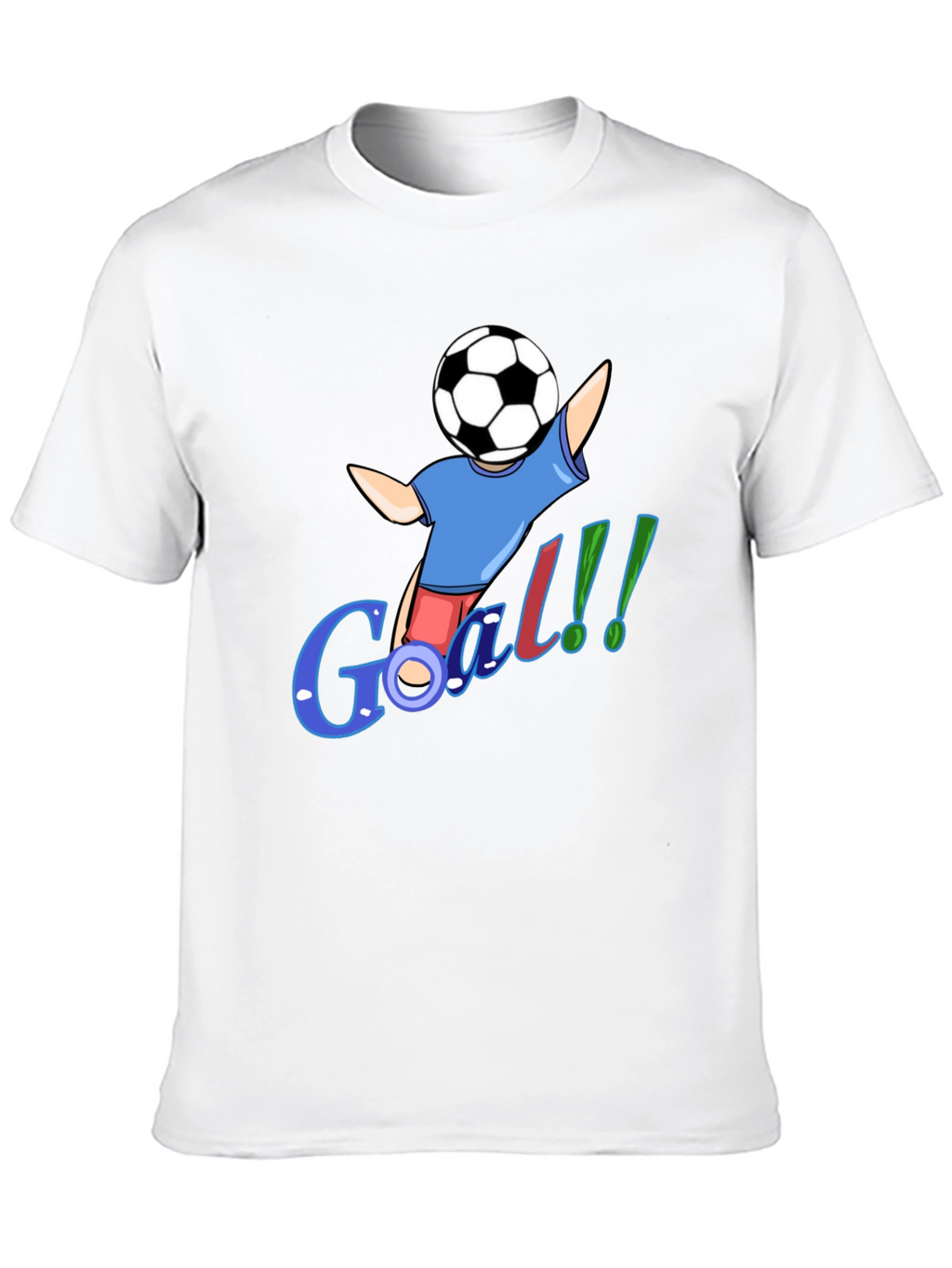 Cartoon Soccer Goal Black T-Shirt