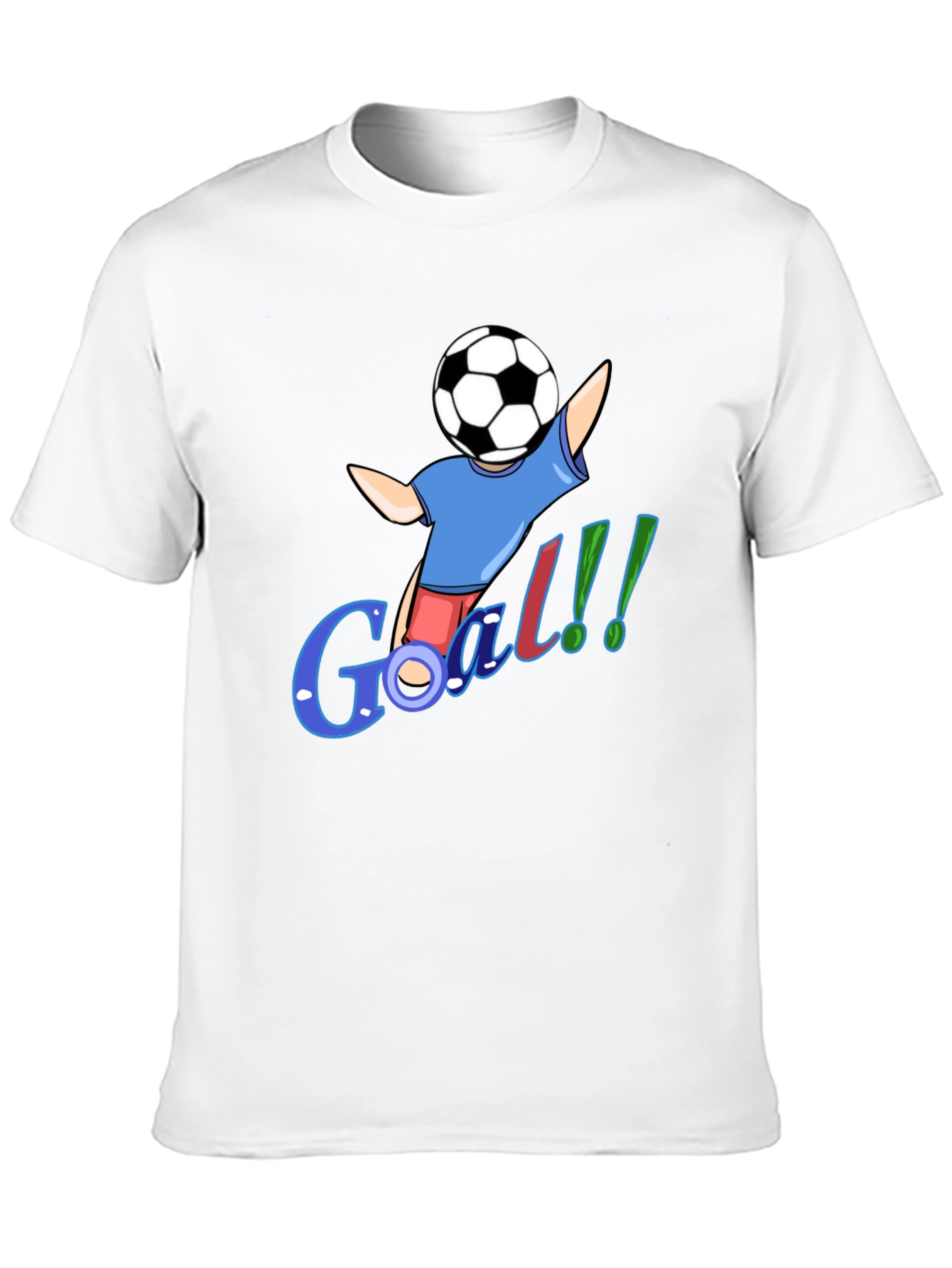 Cartoon Soccer Goal Black T-Shirt