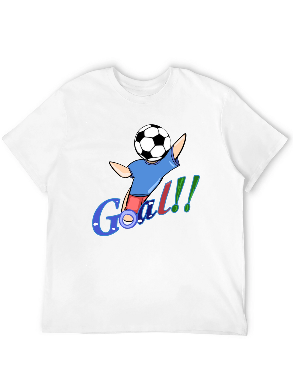 Cartoon Soccer Goal Black T-Shirt