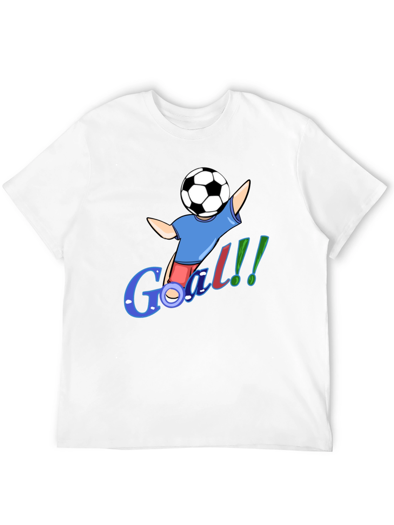 Cartoon Soccer Goal Black T-Shirt