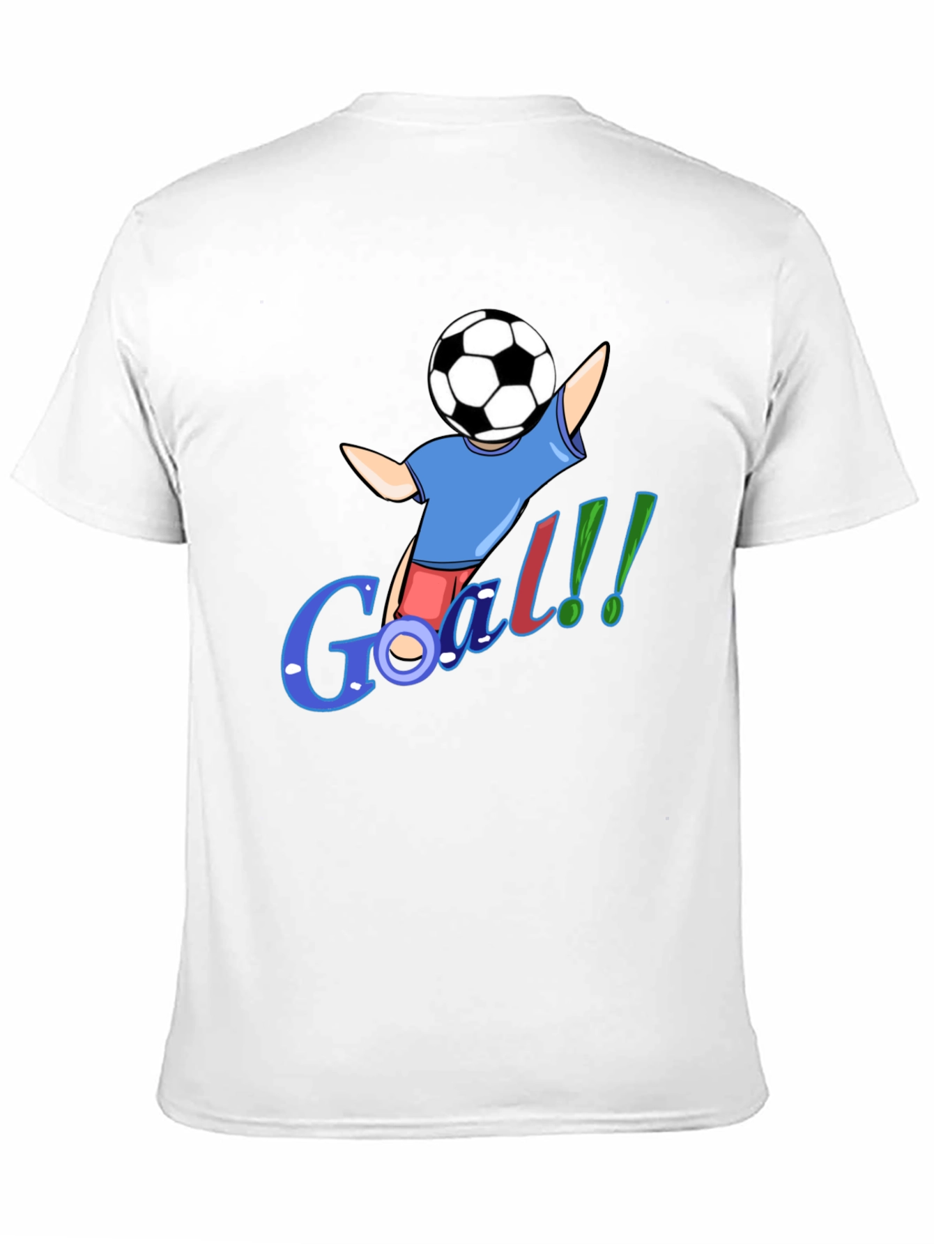 Cartoon Soccer Goal Black T-Shirt
