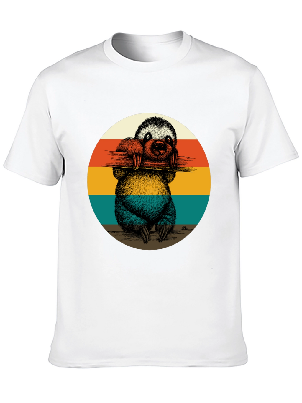 Retro Sloth Graphic Tee - Black T-Shirt