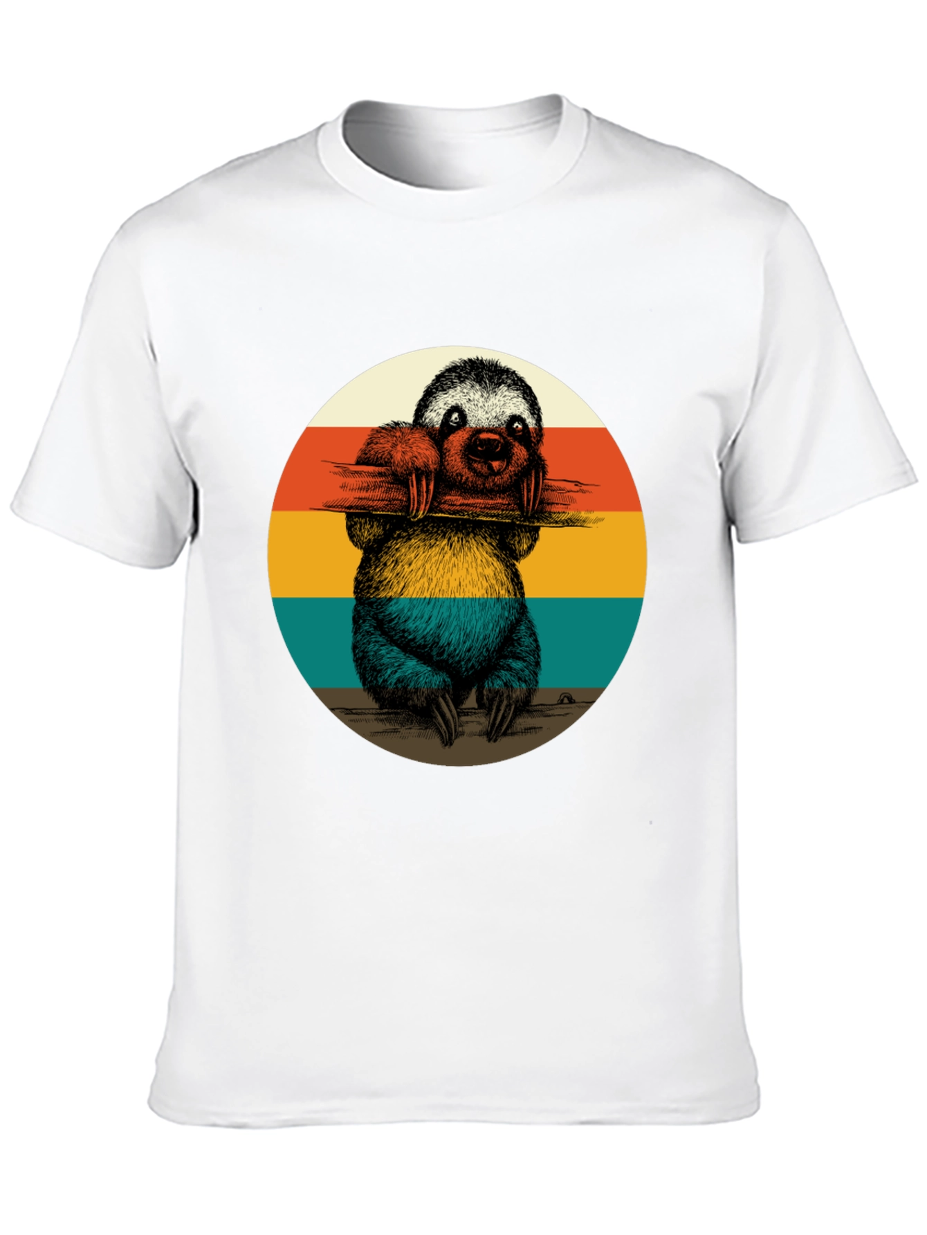 Retro Sloth Graphic Tee - Black T-Shirt