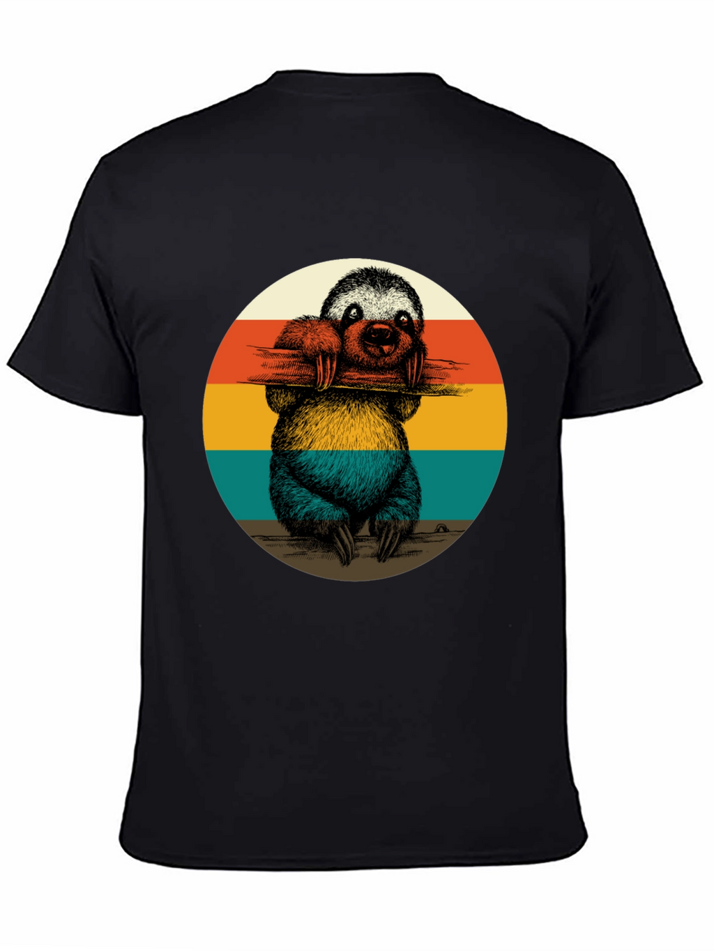 Retro Sloth Graphic Tee - Black T-Shirt