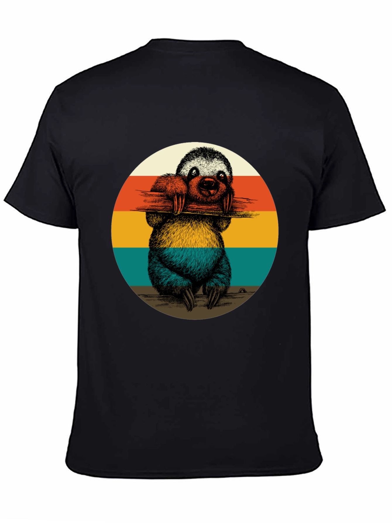 Retro Sloth Graphic Tee - Black T-Shirt