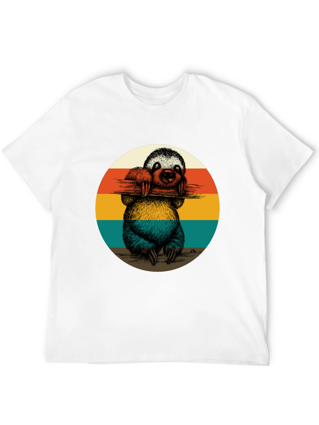 Retro Sloth Graphic Tee - Black T-Shirt