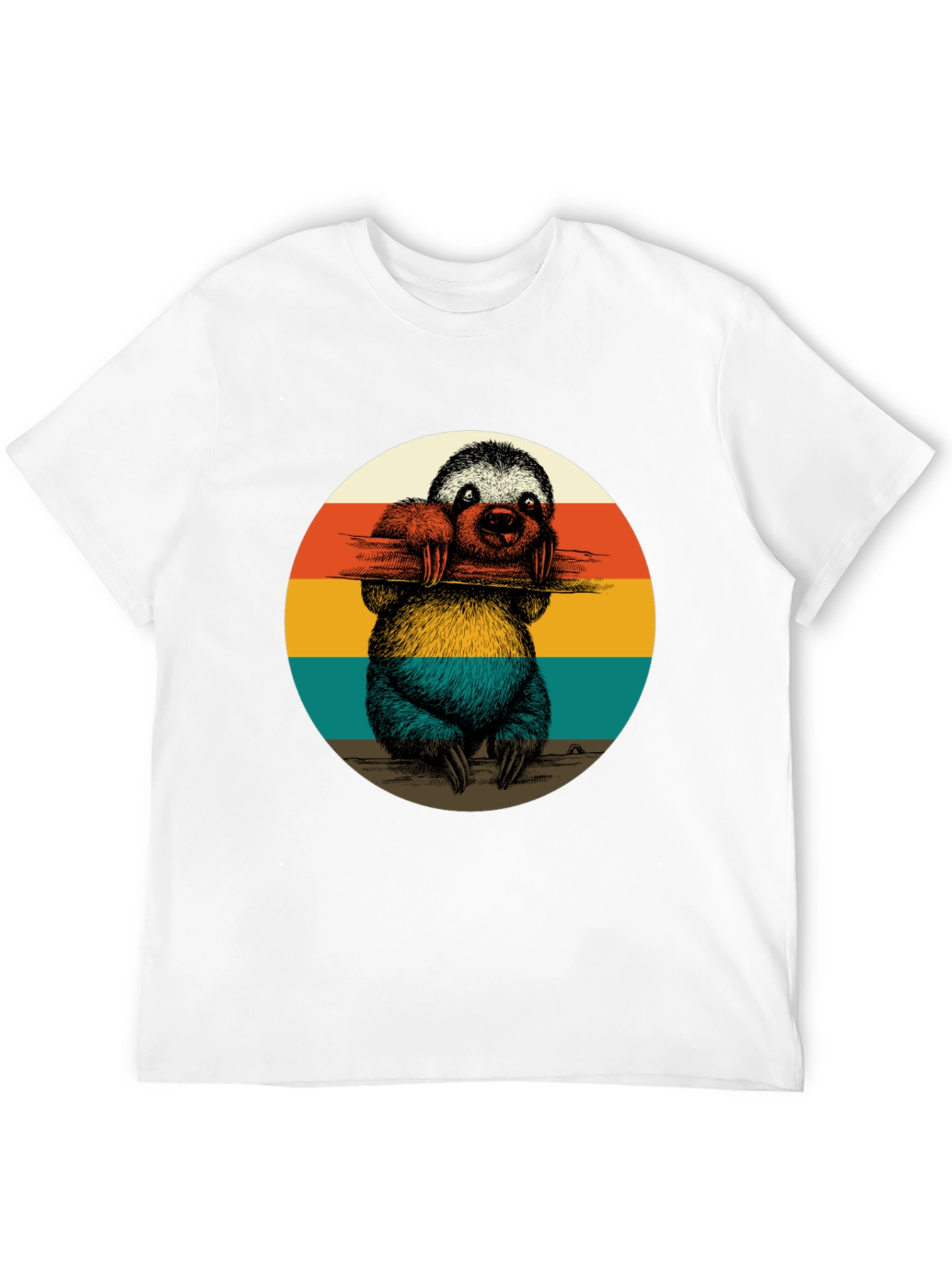 Retro Sloth Graphic Tee - Black T-Shirt
