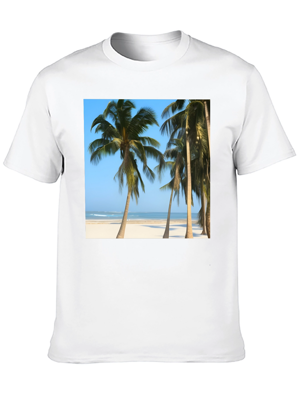 Tropical Palm Tree Beach Graphic T-Shirt