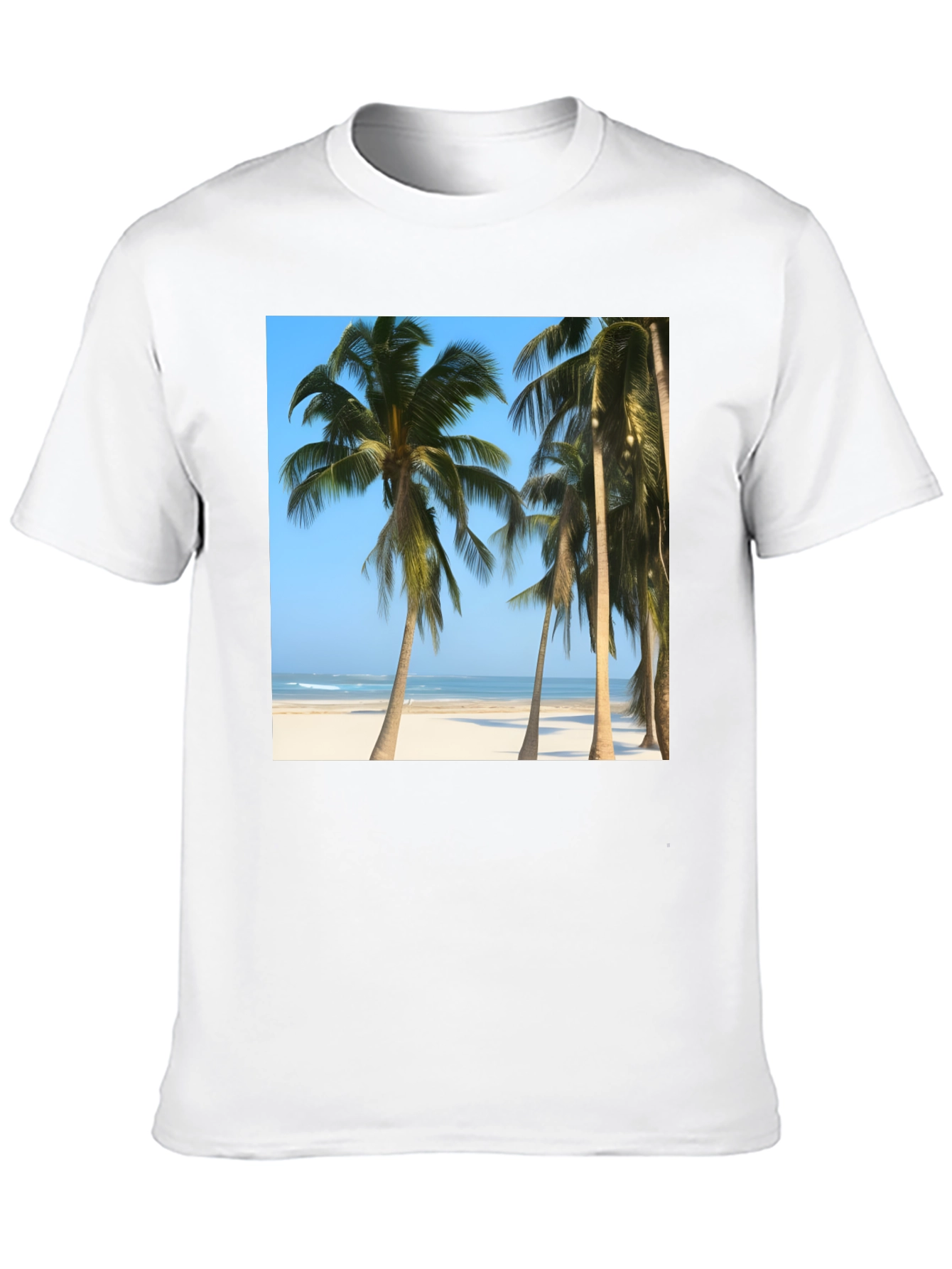 Tropical Palm Tree Beach Graphic T-Shirt