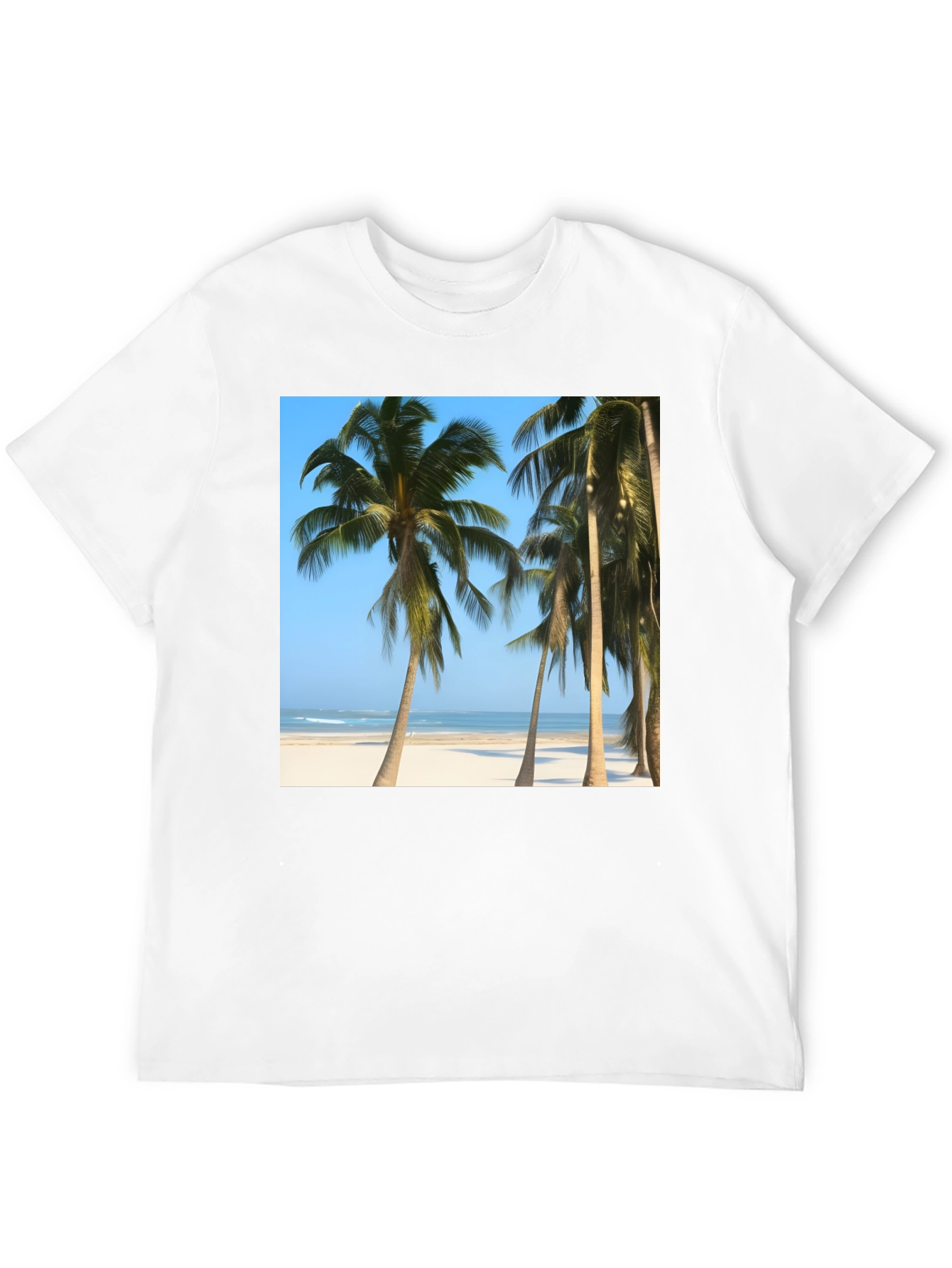 Tropical Palm Tree Beach Graphic T-Shirt