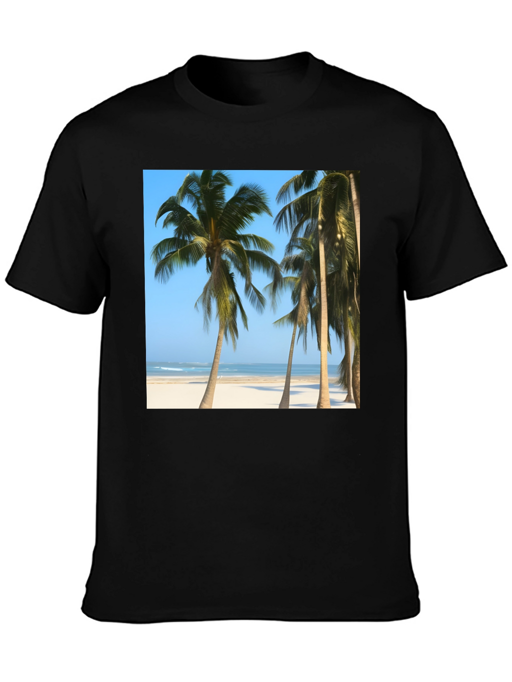 Tropical Palm Tree Beach Graphic T-Shirt