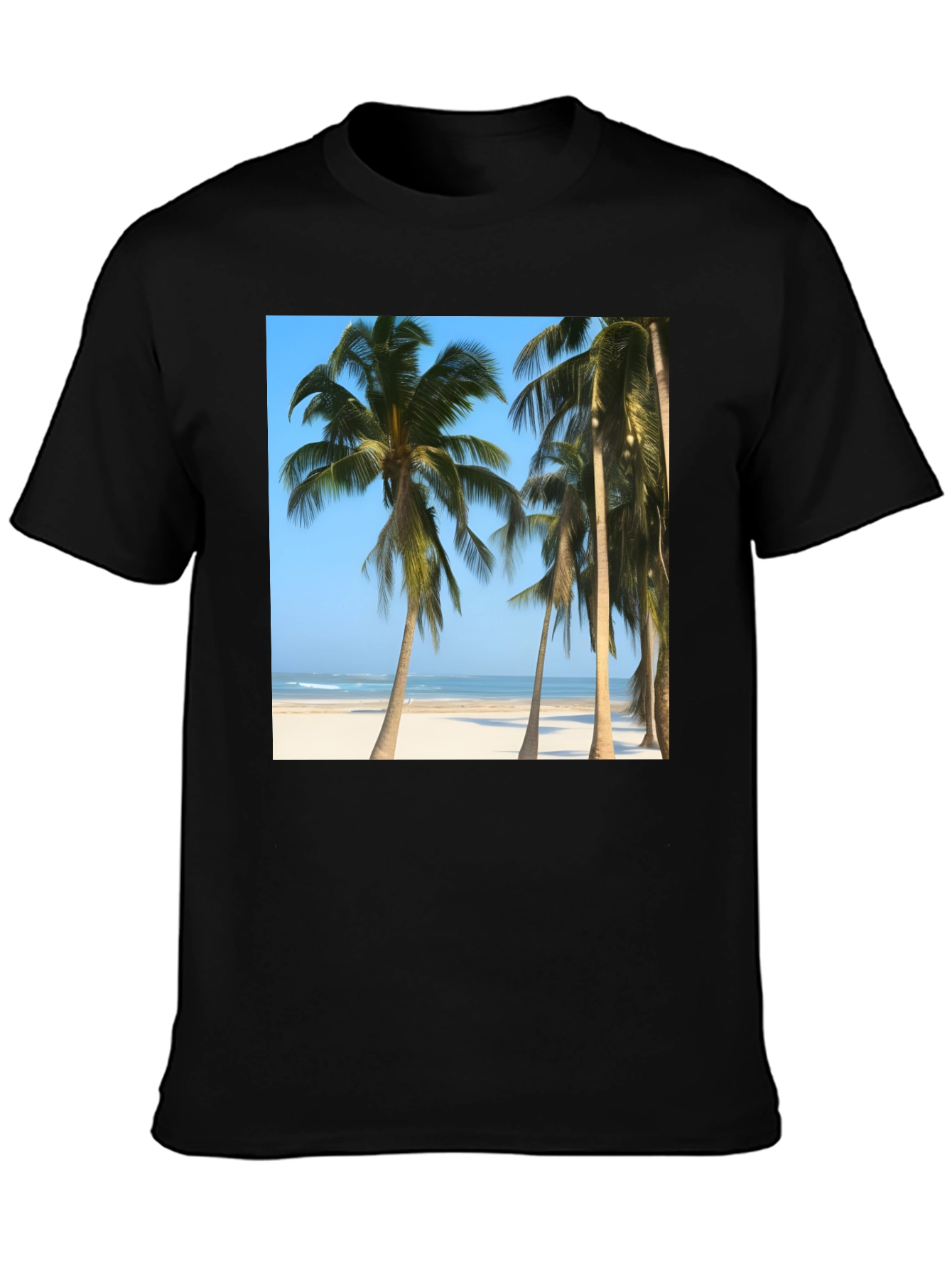 Tropical Palm Tree Beach Graphic T-Shirt