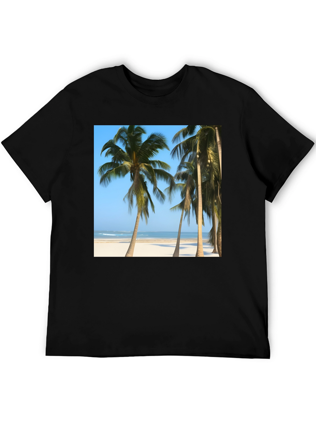 Tropical Palm Tree Beach Graphic T-Shirt