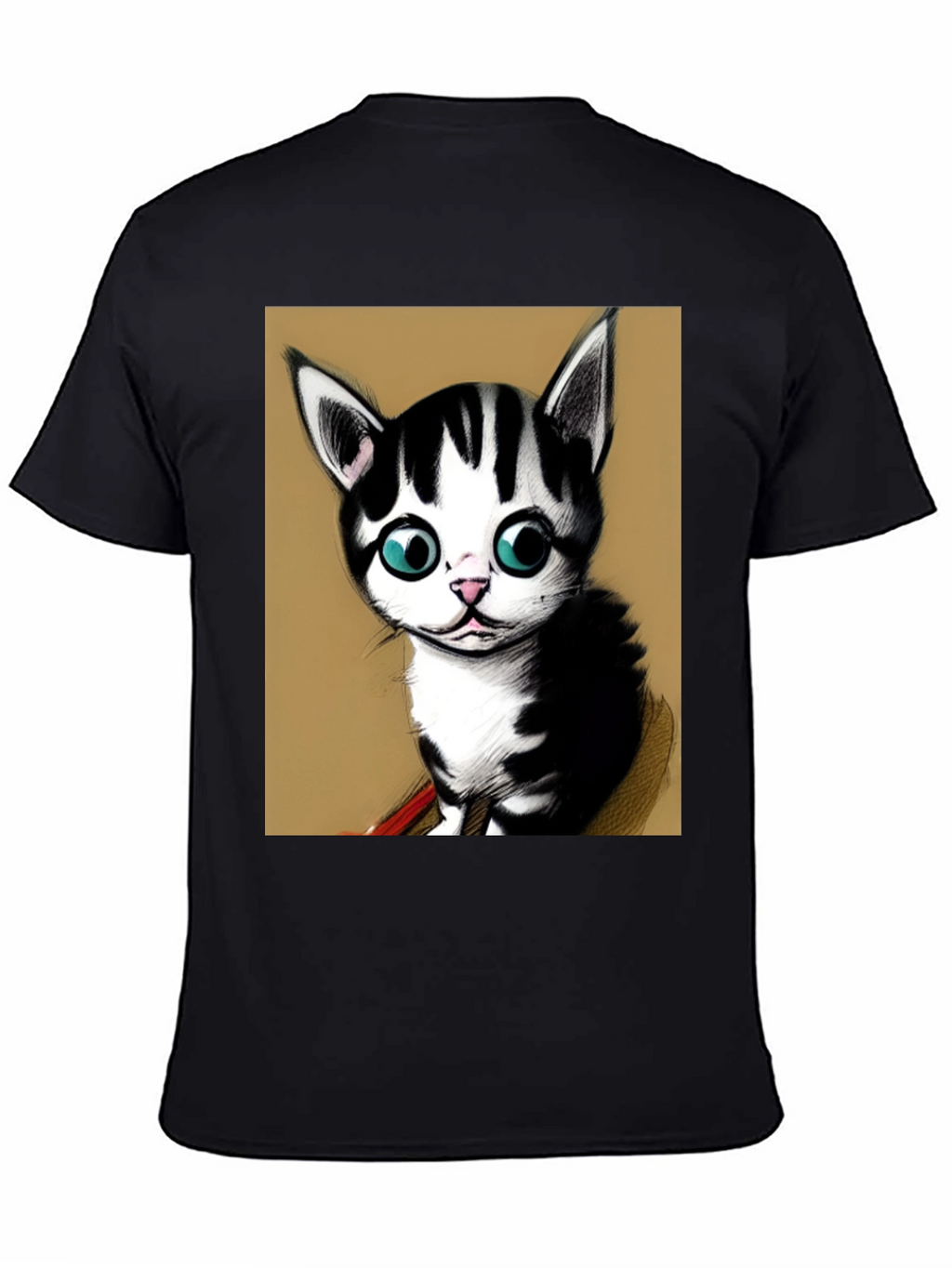 Cute Kitten Graphic Tee - Black Unisex T-Shirt