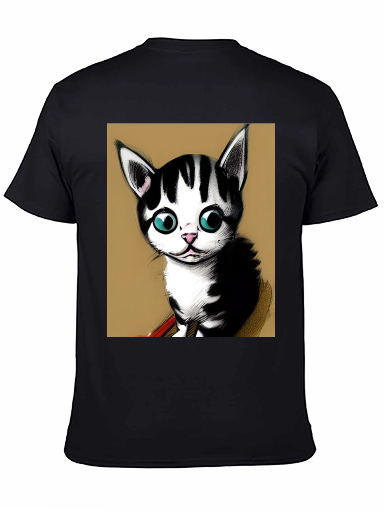 Cute Kitten Graphic Tee - Black Unisex T-Shirt