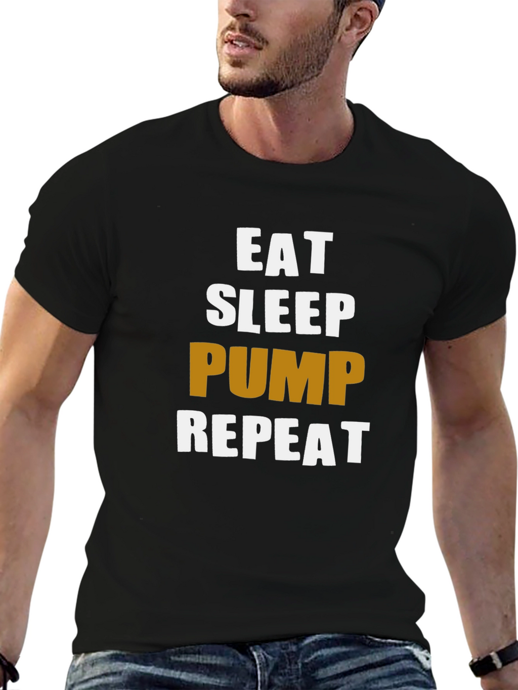 Eat Sleep Pump Repeat Gym Workout T-Shirt