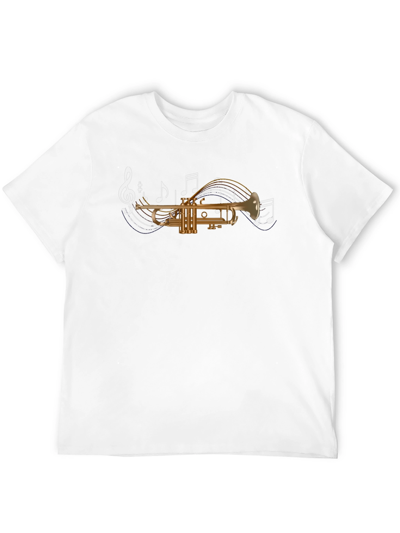 Trumpet Music Graphic T-Shirt - Black