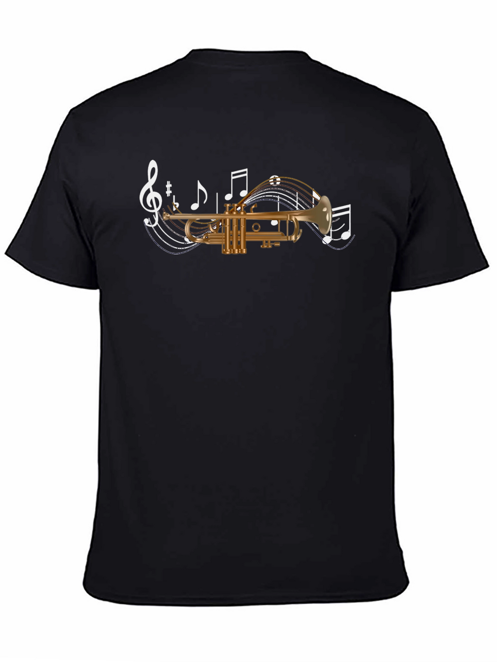 Trumpet Music Graphic T-Shirt - Black