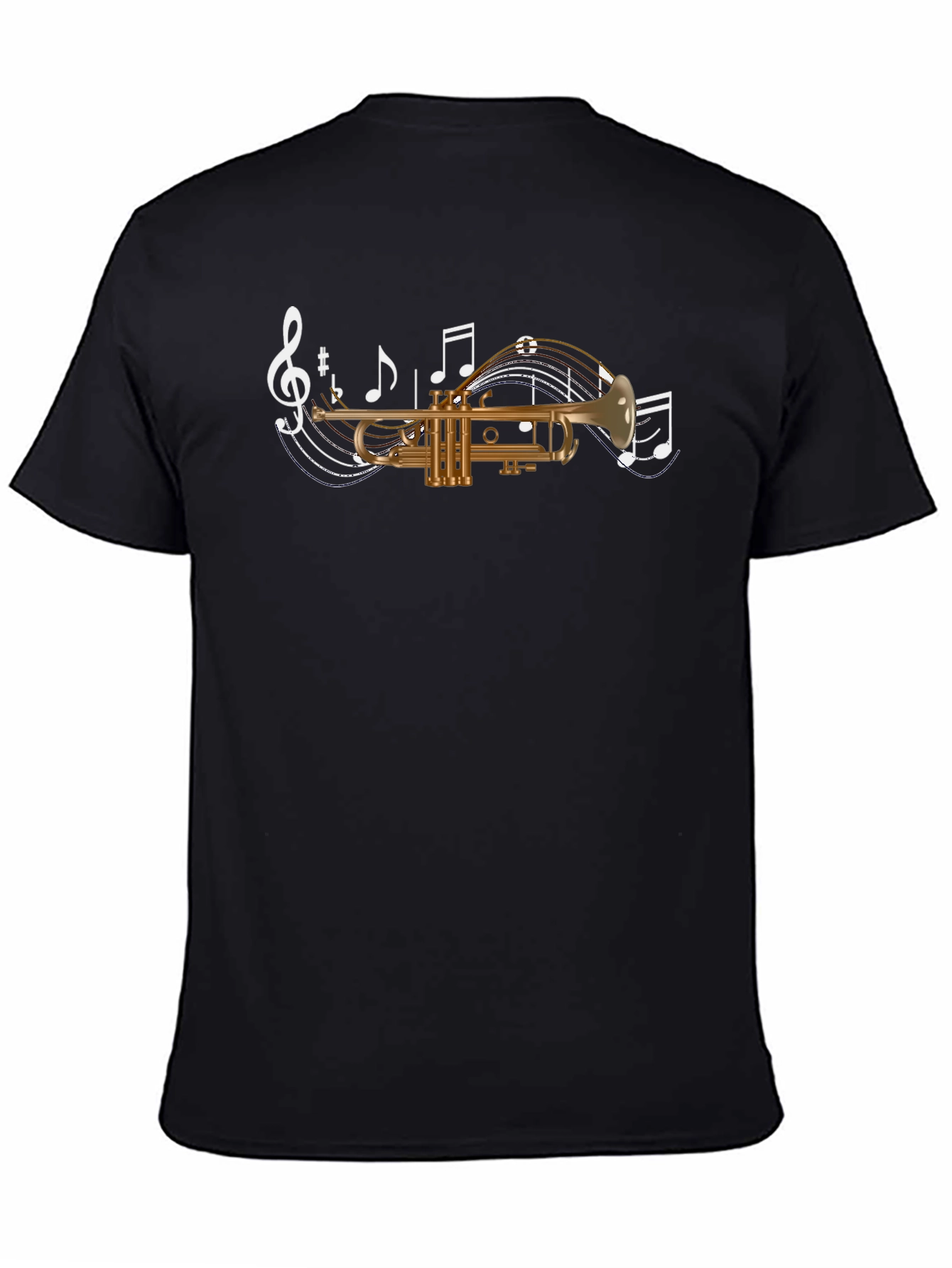 Trumpet Music Graphic T-Shirt - Black