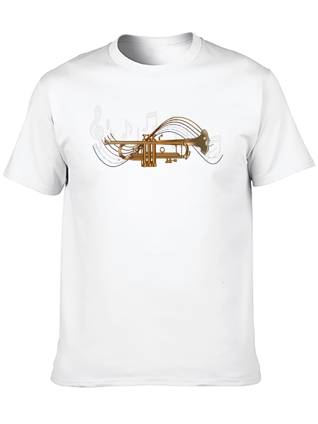 Trumpet Music Graphic T-Shirt - Black
