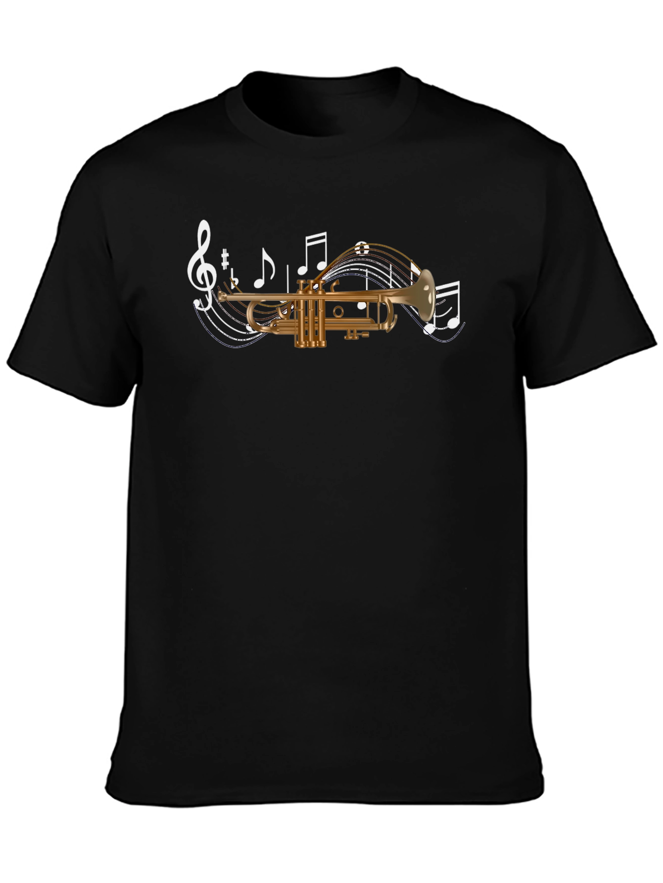 Trumpet Music Graphic T-Shirt - Black