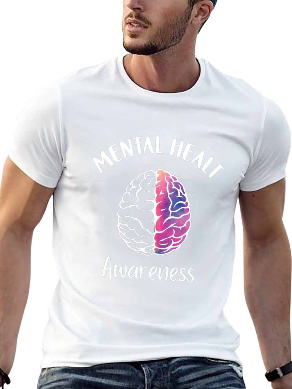 Mental Health Awareness T-Shirt - Brain Graphic