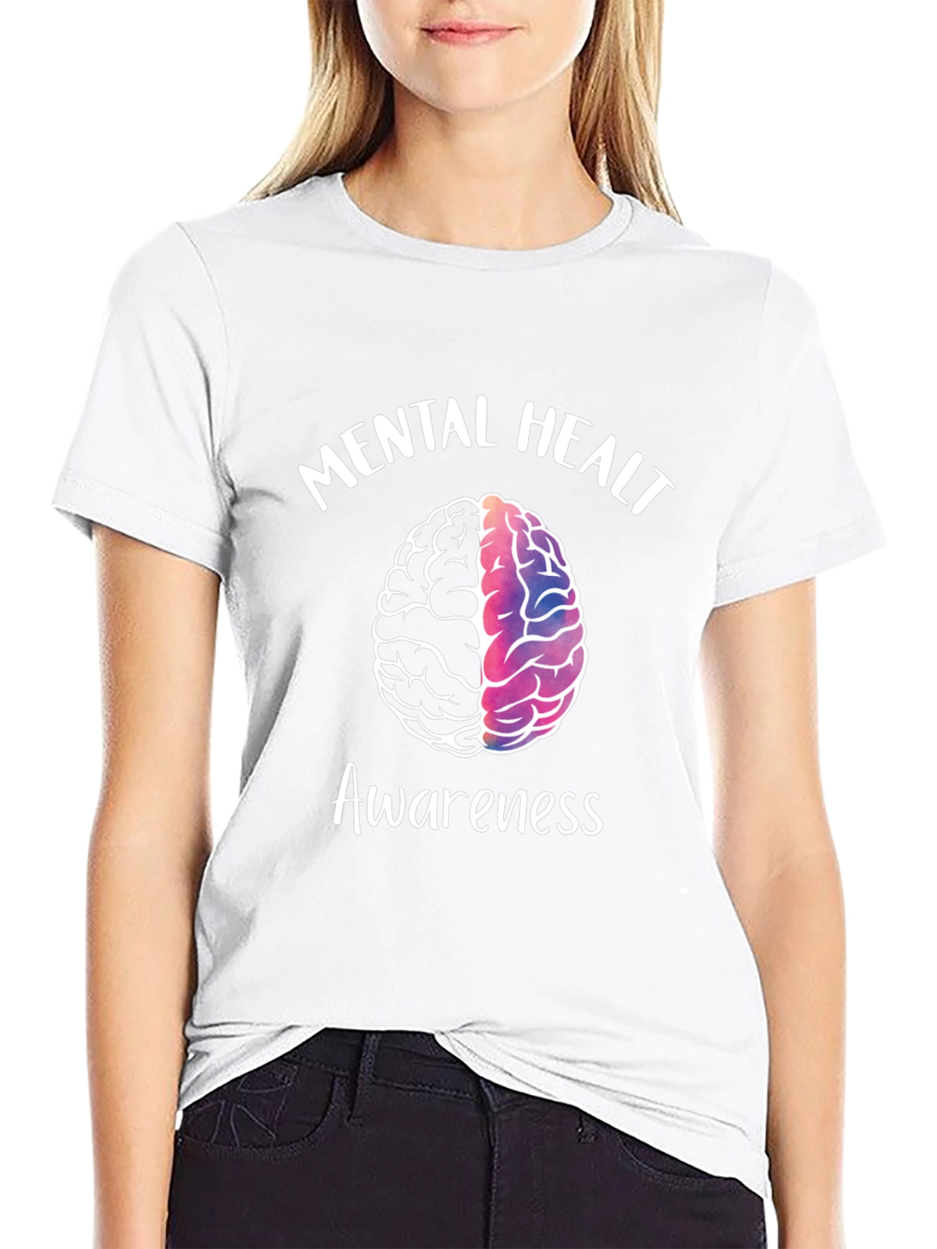 Mental Health Awareness T-Shirt - Brain Graphic