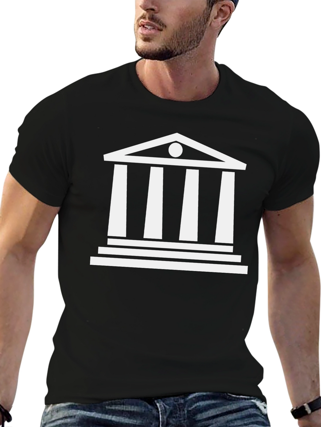 Greek Temple Graphic Tee - Classic Architecture Shirt