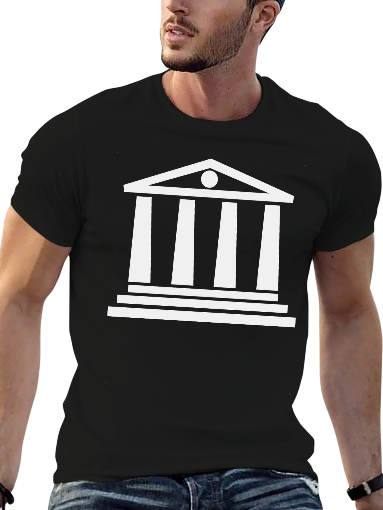 Greek Temple Graphic Tee - Classic Architecture Shirt