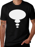Thought Bubble Graphic Tee - Black Cotton Casual Shirt