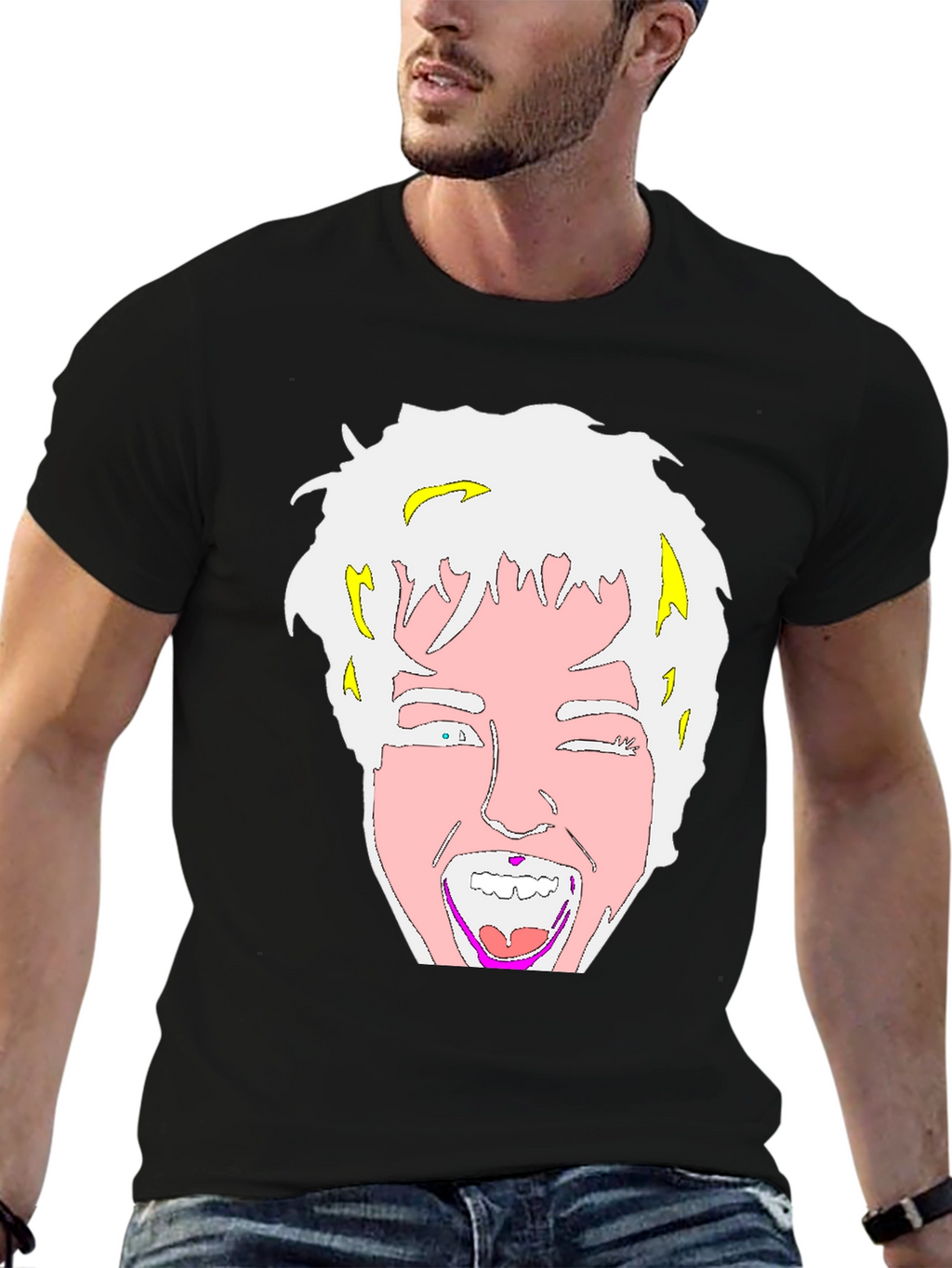 Cartoon Graphic Black T-Shirt