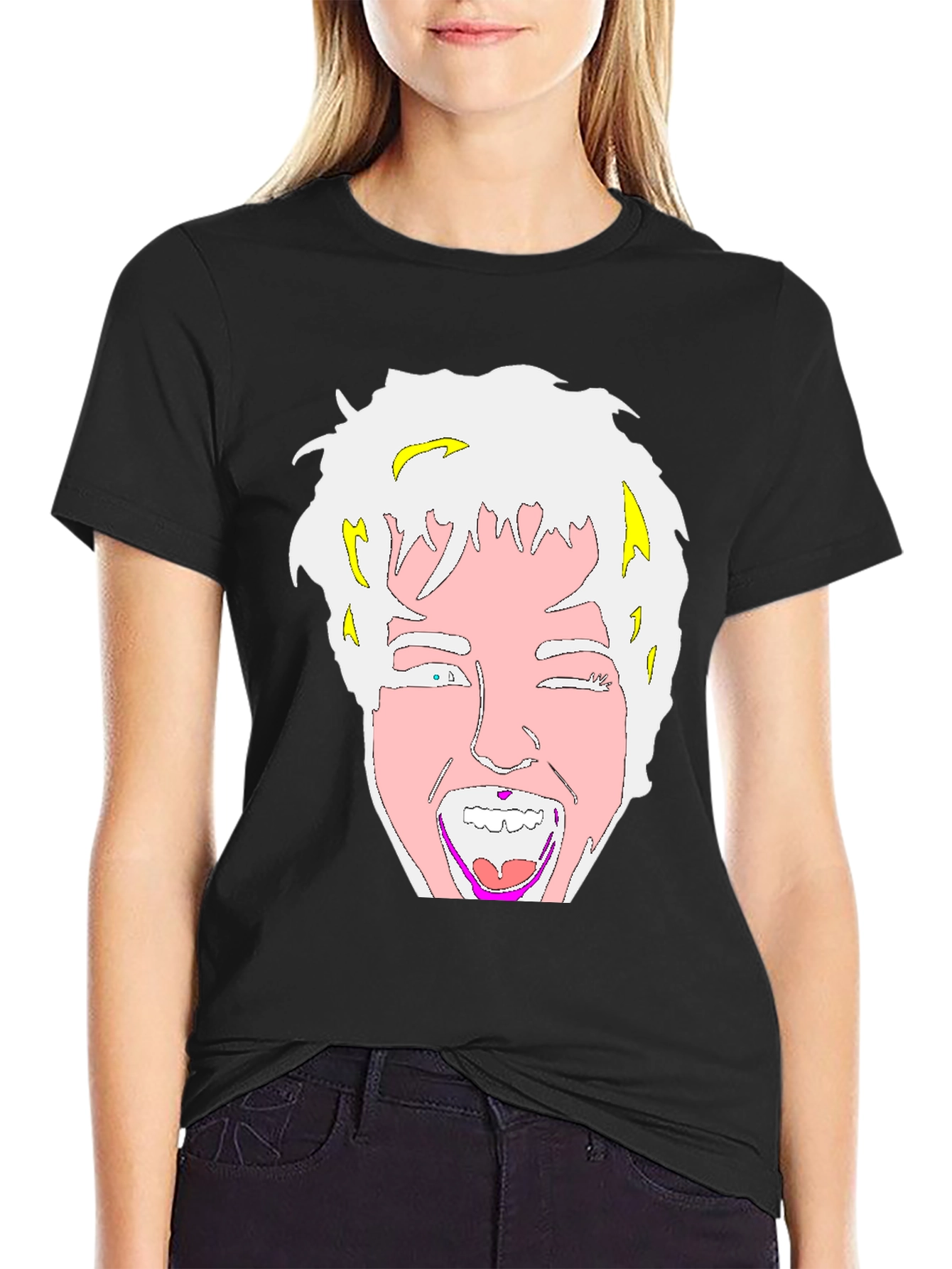 Cartoon Graphic Black T-Shirt