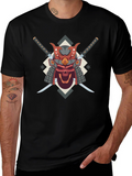Samurai Skull Graphic Tee - Bold Edgy Design