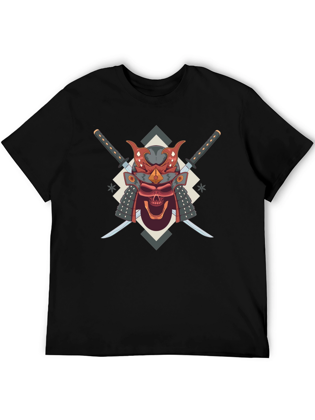 Samurai Skull Graphic Tee - Bold Edgy Design