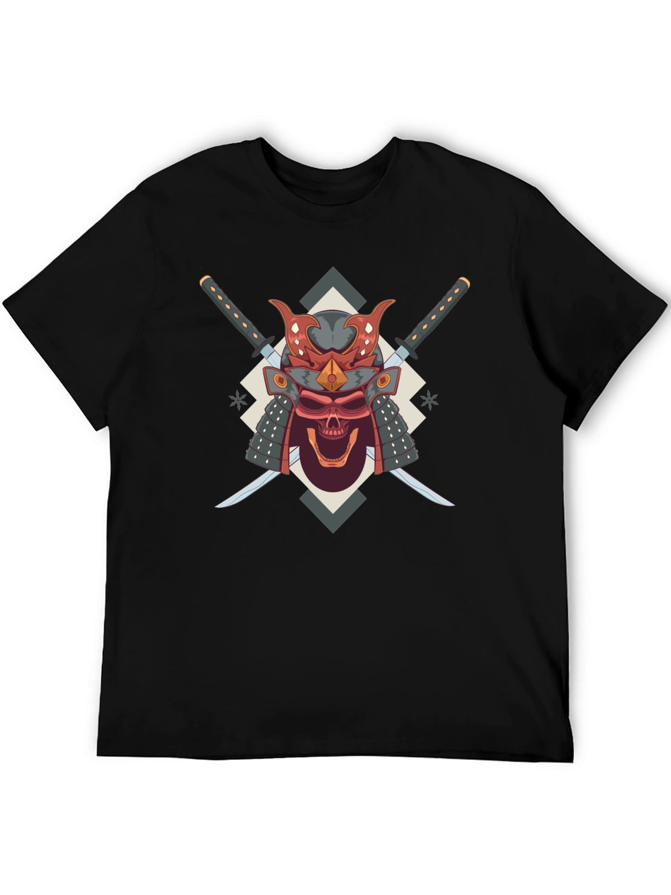 Samurai Skull Graphic Tee - Bold Edgy Design