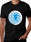 Skiing Silhouette Graphic T-Shirt