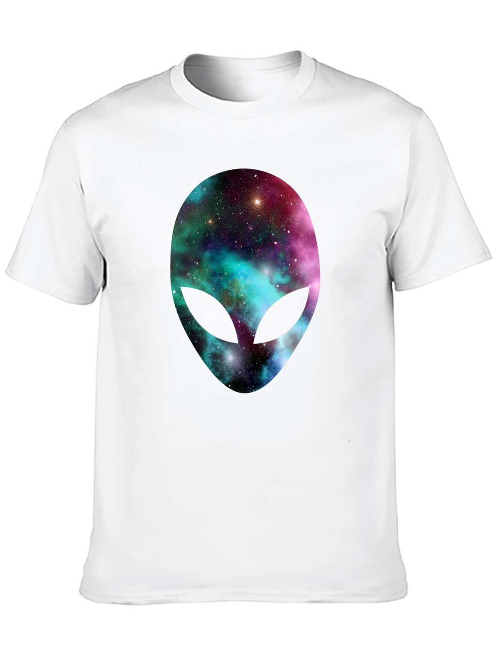 Galaxy Alien Head Graphic Tee - Black T-Shirt