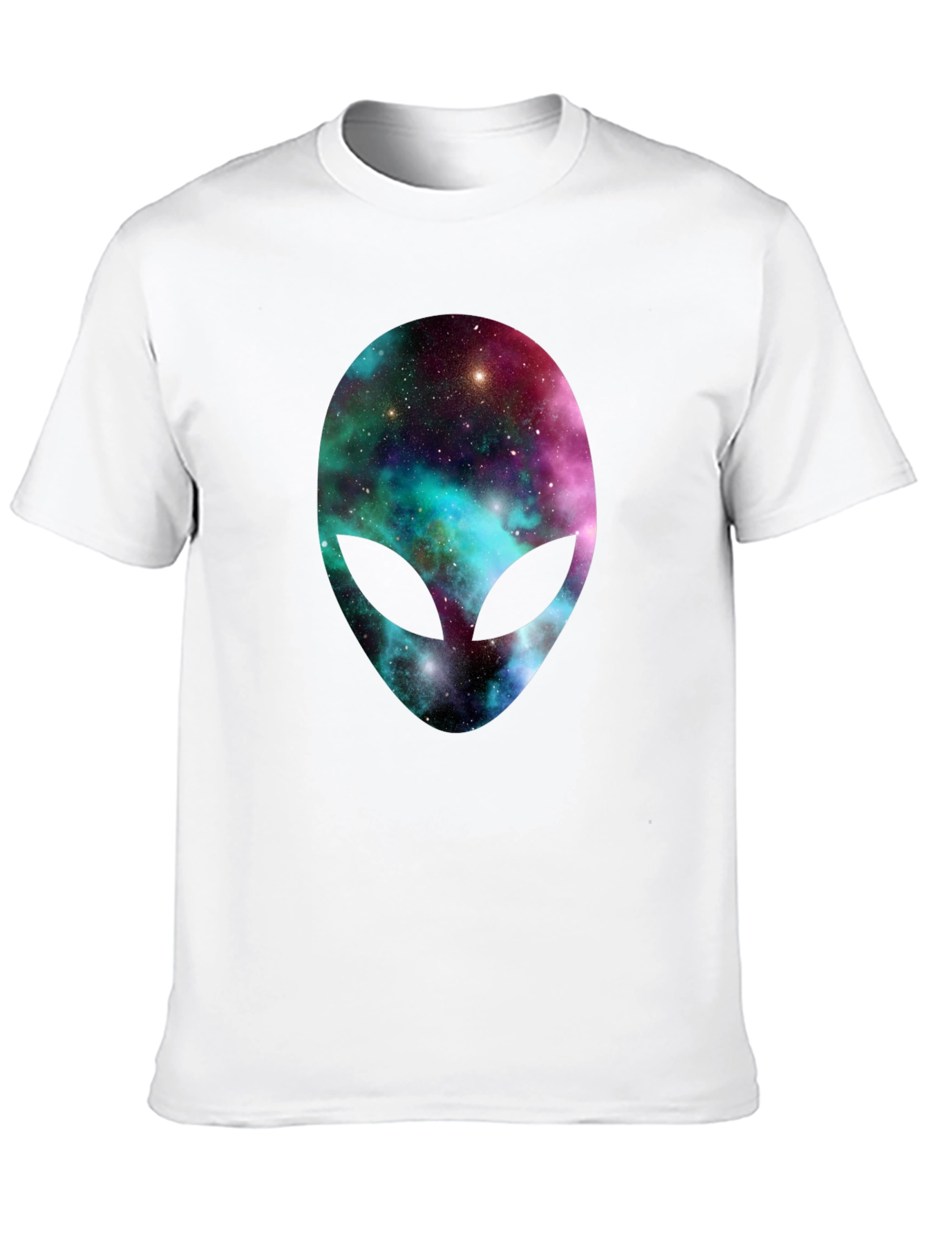 Galaxy Alien Head Graphic Tee - Black T-Shirt