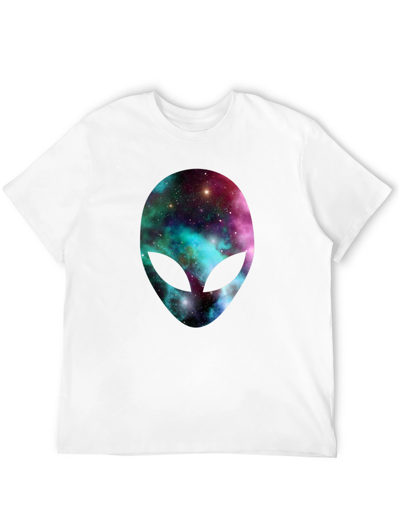 Galaxy Alien Head Graphic Tee - Black T-Shirt
