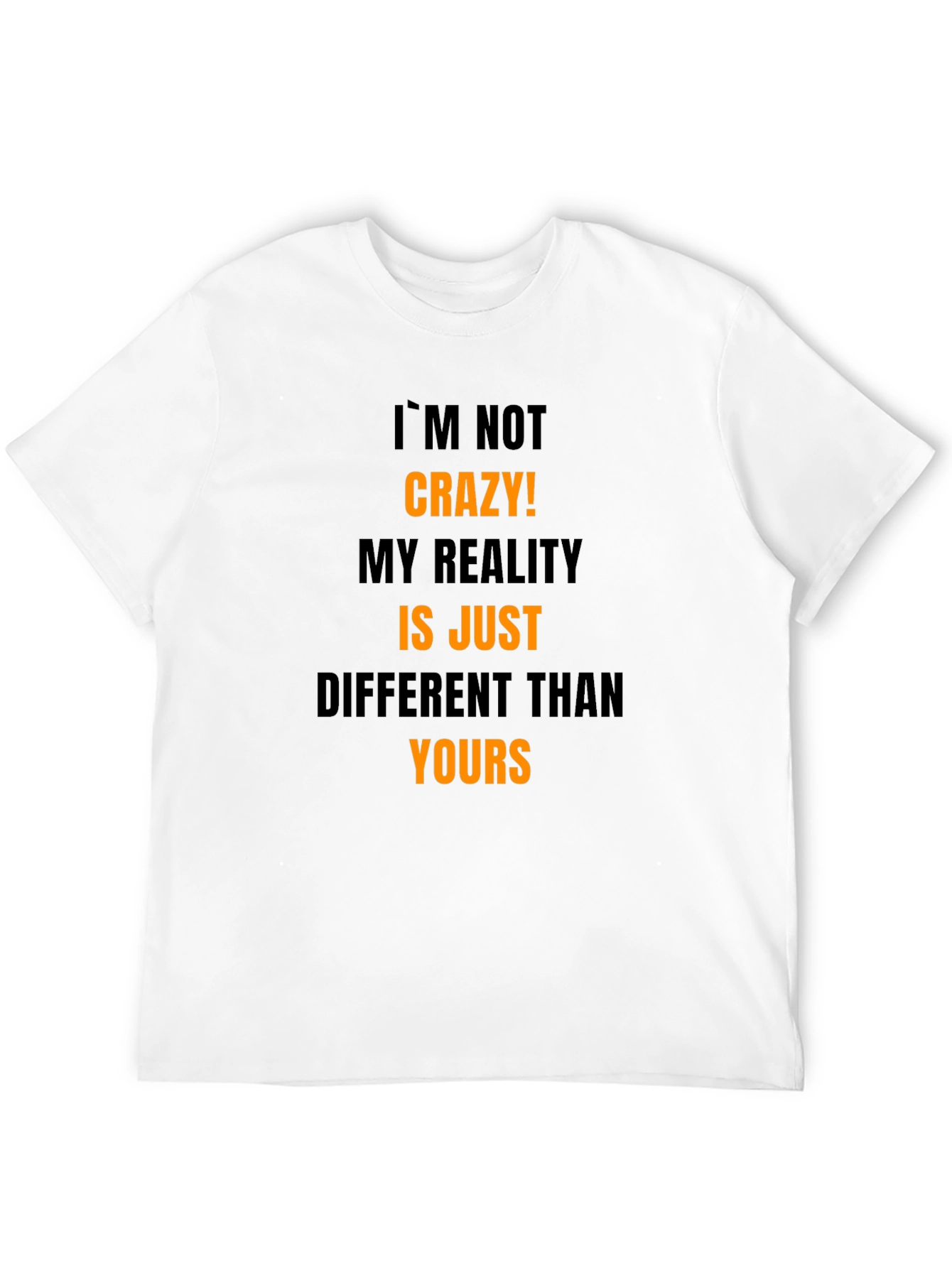Crazy? Mens Graphic Print Black T-Shirt
