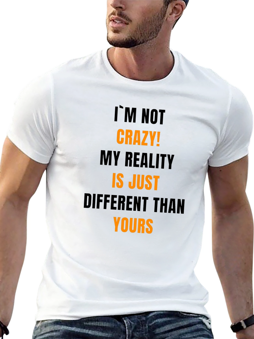 Crazy? Mens Graphic Print Black T-Shirt